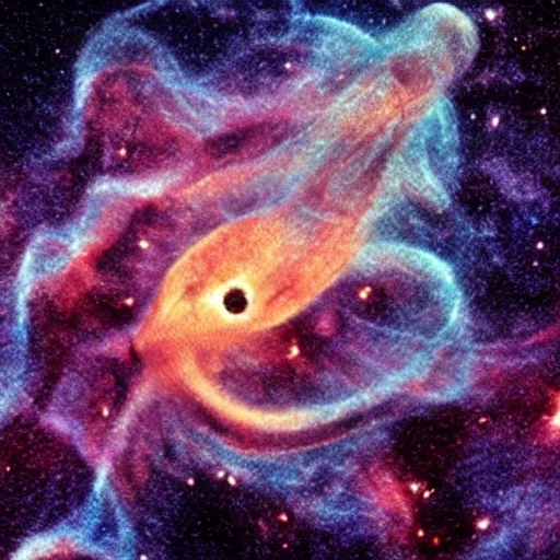 Image similar to lovecraftian tentacles emerging from a space nebula