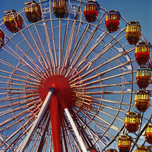 Image similar to isometric view of ferris wheel in prater, vienna, 1 9 8 4