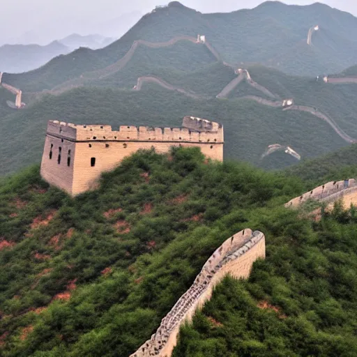 Image similar to a destroyed and deserted great wall of china