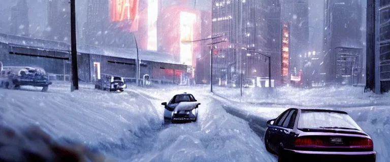 Image similar to Audi A4 B6 Avant (2002), a gritty neo-noir, dramatic lighting, cinematic, eerie person, death, homicide, homicide in the snow, gunshots, establishing shot, extremely high detail, photorealistic, cinematic lighting, artstation, by simon stalenhag, Max Payne (PC) (2001) winter New York at night, In the style of Max Payne 1 graphic novel, flashing lights, Poets of the Fall - Late Goodbye