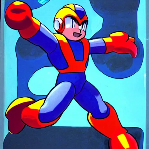 Image similar to peter falk as megaman, key art, concept art