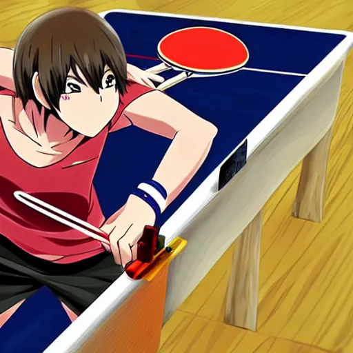 table tennis match, epic, anime style, Stable Diffusion