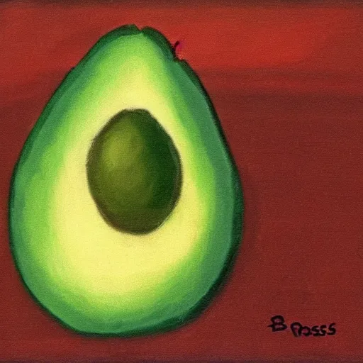 Image similar to a portrait of bob - ross!!!!!! or an avocado