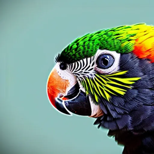 Image similar to a parrot - cat - hybrid, animal photography