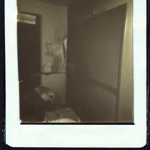 Image similar to infamous polaroid photograph of a horrifying discovery in the drawer of an abandoned house