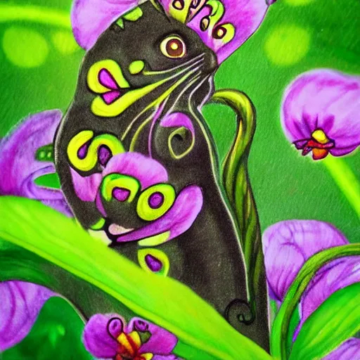 Image similar to a pretty green fluttercat