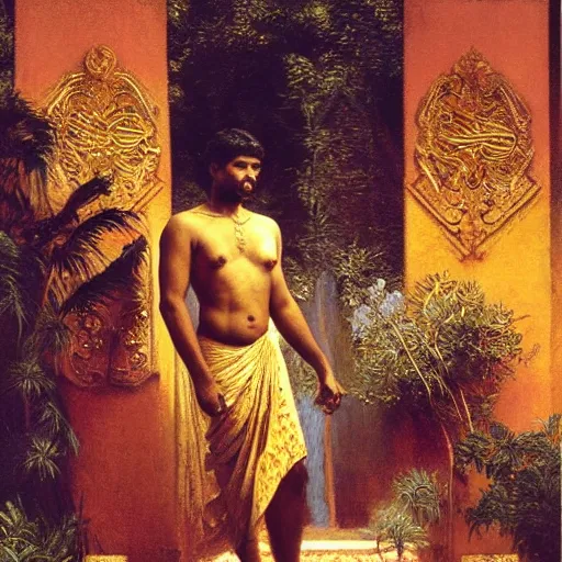 Image similar to srilankan traditional 8 0's man revolutionasing government, painting by gaston bussiere, craig mullins, j. c. leyendecker, lights, art by ernst haeckel, john william godward, hammershøi,,