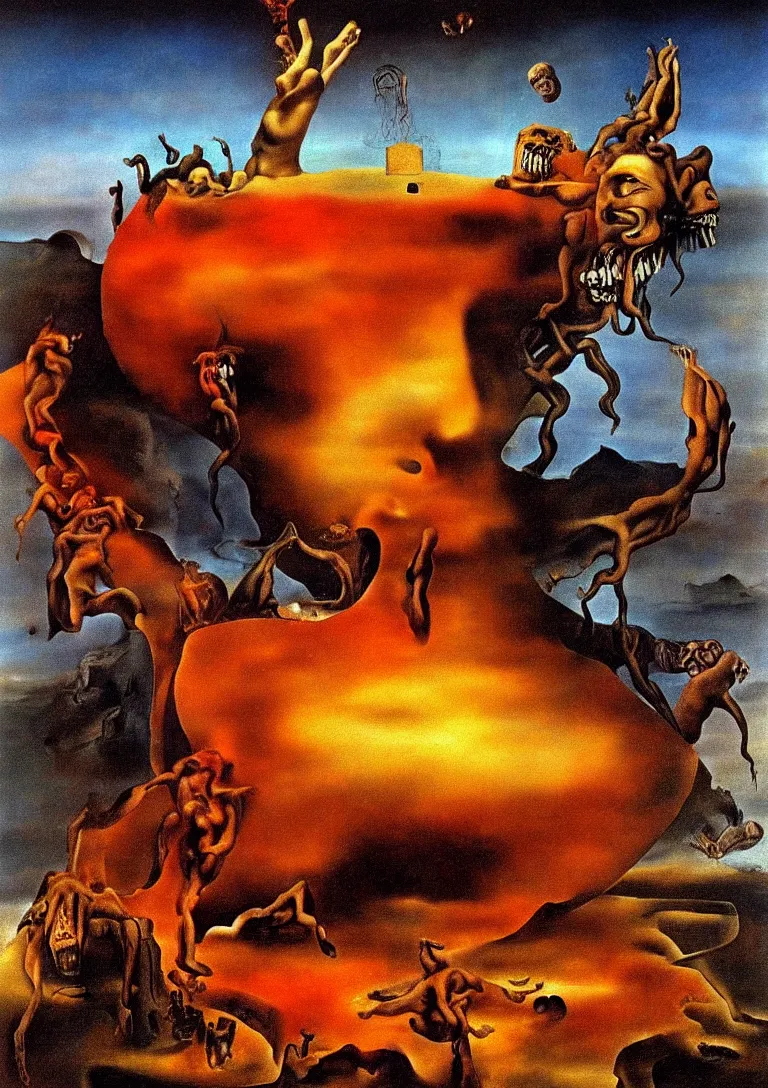 Prompt: Hell by Dali. Masterpiece.