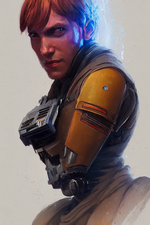 Image similar to portrait of a man by greg rutkowski, sabine wren, star wars expanded universe, she is about 2 0 years old, colorful, highly detailed portrait, digital painting, artstation, concept art, smooth, sharp foccus ilustration, artstation hq