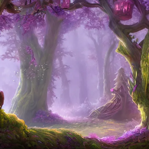 Image similar to Fairy forest landscape, 8k, detailed, concept art, trending on artstation