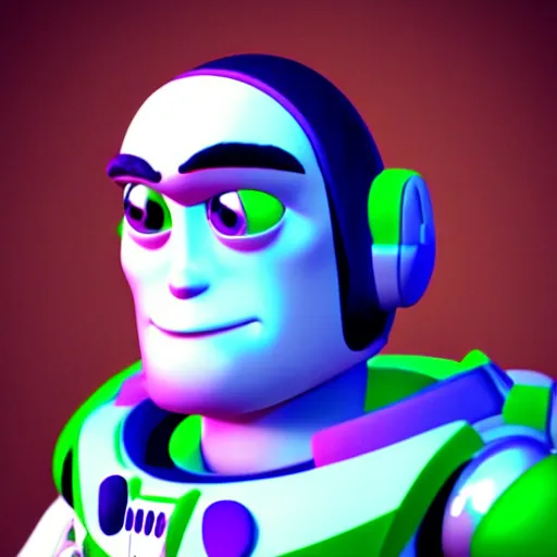 Image similar to realistic! photo of buzz lightyear with a buzz cut hairstyle, trending on artsation, 8k