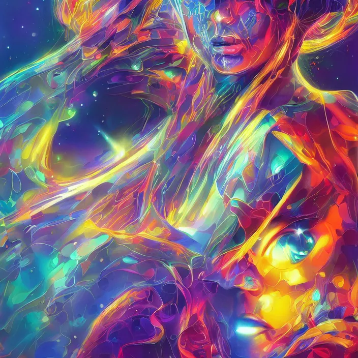 Prompt: kpop idol star, science fiction, extremely detailed, sharp focus, pastel colors, intricate, realistic, smooth, volumetric lighting, digital painting, by wlop, by peter max, by alex grey, by moebius