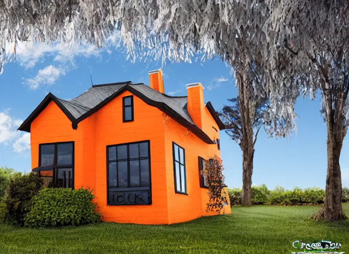 Image similar to cheeto house, photography, realistic