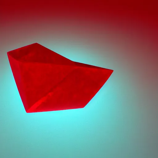 Prompt: simple, cute, cyan crystal wearing a red cloth strip on top, 4K HD, 3D render