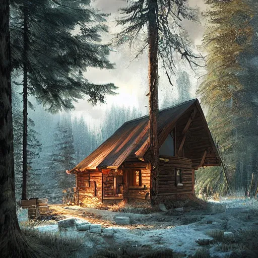 Image similar to a cabin in the woods by Klaus Wittmann