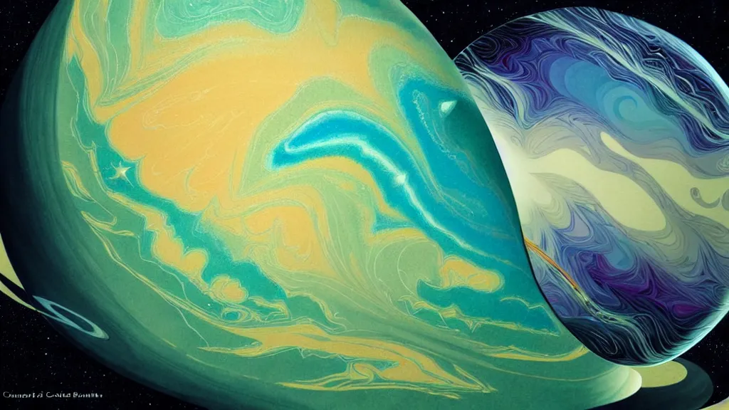 Image similar to planet, by charlie bowater, paper - marbling, diffraction grading, beautiful landscape, highly detailed