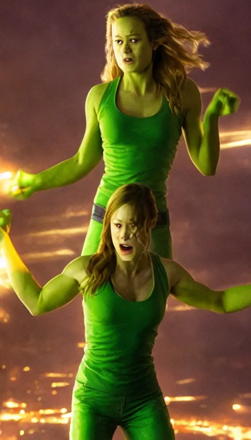 brie larson as she - hulk, movie still, Stable Diffusion