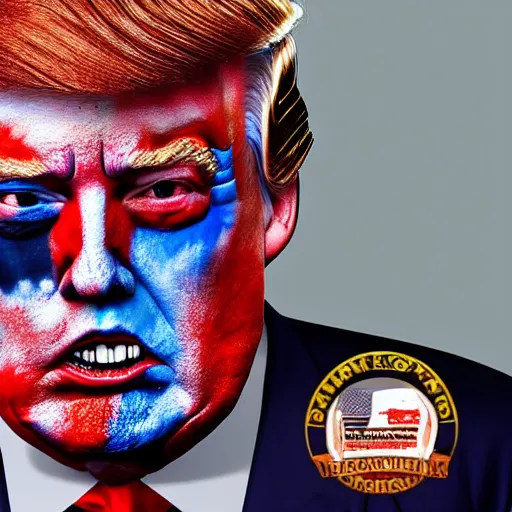 Image similar to donald trump wearing a halloween zombie costume, hyper realistic, wide shot, photography, award winning, 8 k,