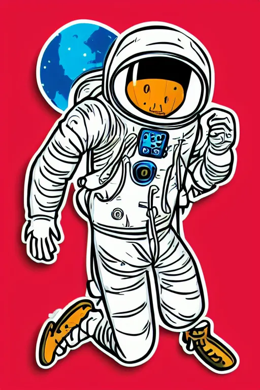 Prompt: A portrait of a skeleton as an astronaut, sticker, colorful, illustration, highly detailed, smooth and clean vector curves, no jagged lines, vector art, smooth