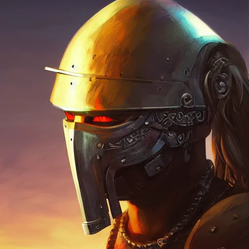 Image similar to cyberpunk viking helmet mask warrior goddess robot ninja fantasy, art gta 5 cover, official fanart behance hd artstation by jesper ejsing, by rhads, makoto shinkai and lois van baarle, ilya kuvshinov, ossdraws