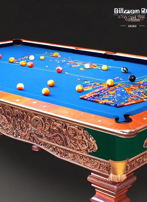 Image similar to a billiard table with bright universe of stars as a cloth, symmetrical, 1 0 million point cloud, vivid color, complementary color, golden ratio, detailed, sharp lines, intricate,