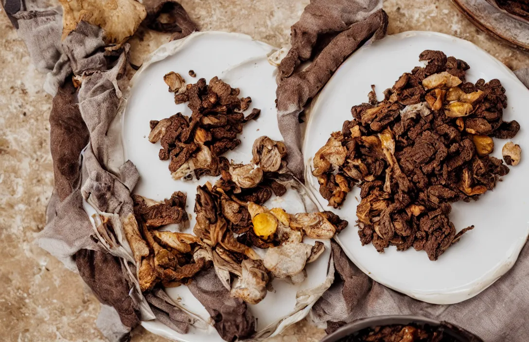 Image similar to poop served on a plate, food photography