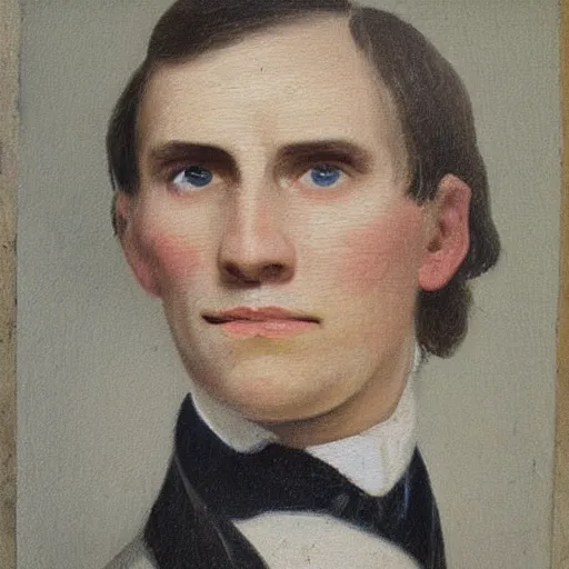 Image similar to An early 1800s oil painting of Jerma985 in the early 1800s, grainy, realistic, very realistic, hyperrealistic, highly detailed, very detailed, extremely detailed, very neat, very epic, very cool, detailed, trending on artstation