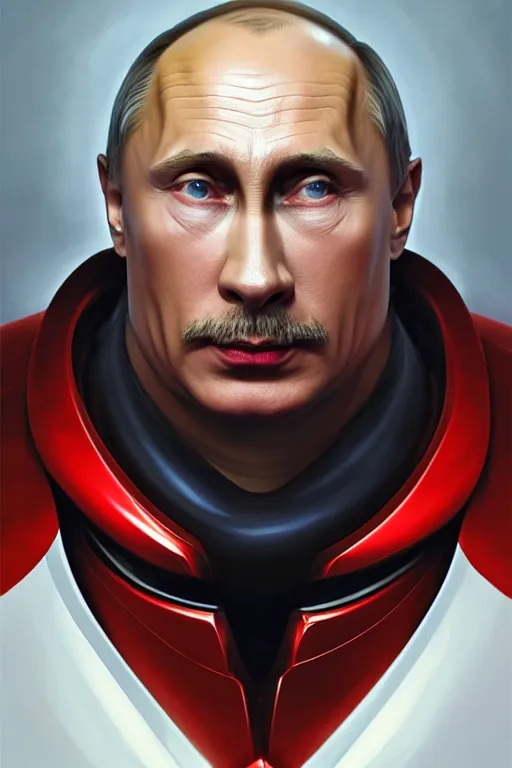 Image similar to vladimir putin as a robotnik, realistic portrait, symmetrical, highly detailed, digital painting, artstation, concept art, smooth, sharp focus, illustration, cinematic lighting, art by artgerm and greg rutkowski and alphonse mucha