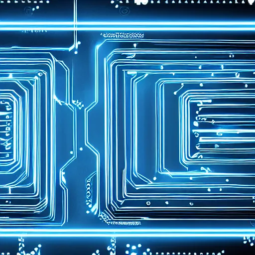 Prompt: a wallpaper of glowing blue circuits, high quality, 4k, award-winning