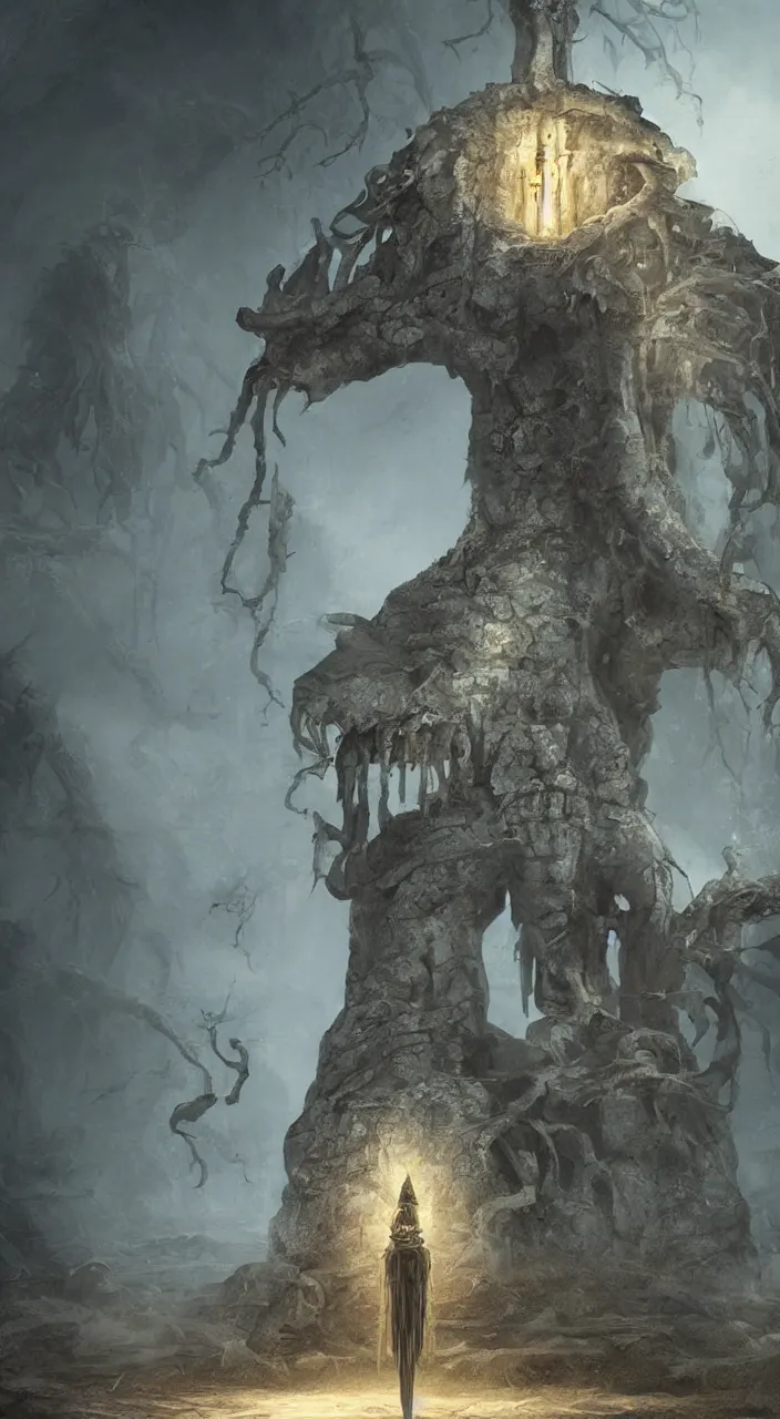 Image similar to Guarding the ancient knowledge, eerie, concept art, cinematic