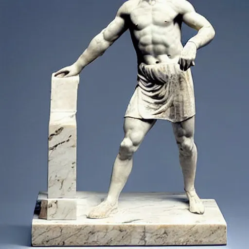 Image similar to Greek Marble statue of Larry Bird