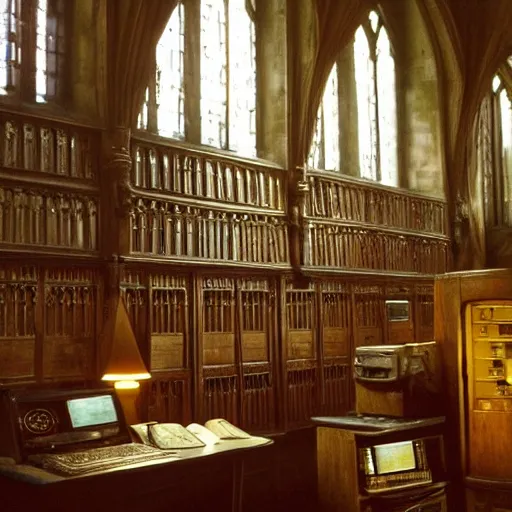 Image similar to Photo of a computer in Hogwarts Great Hall