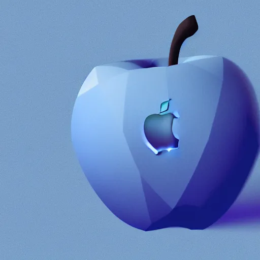 Prompt: a 3D apple made of polygons, floating in a dark blue void of particles, 4k detailed, 8k