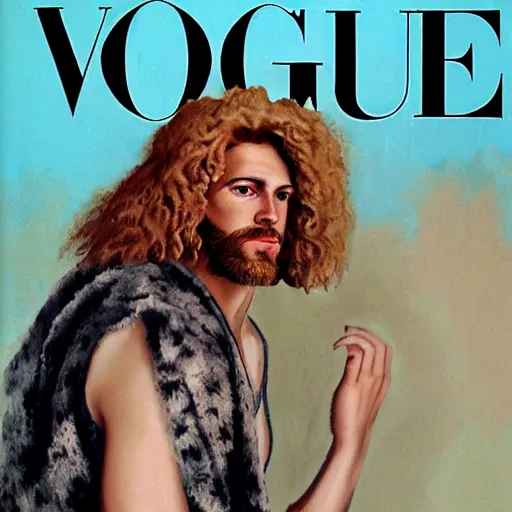 Image similar to Portrait of Zeus for the cover of Vogue painted by Daniel Spreck