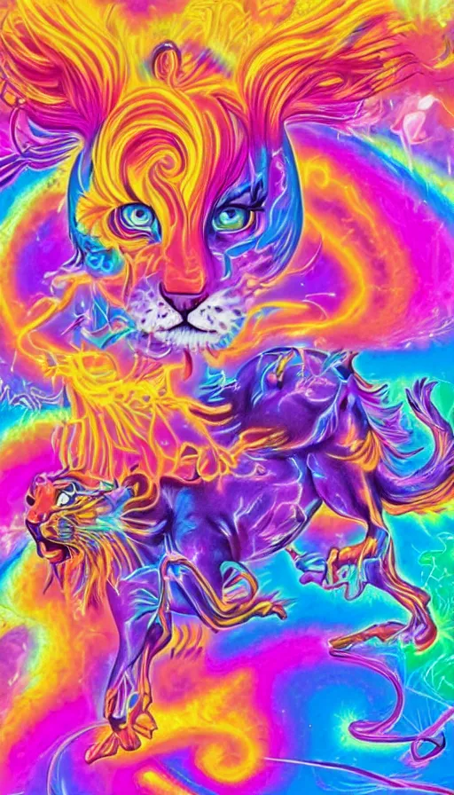 Image similar to rage, by lisa frank,