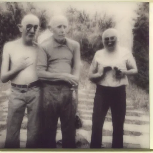 Image similar to found polaroid of weird trash humpers