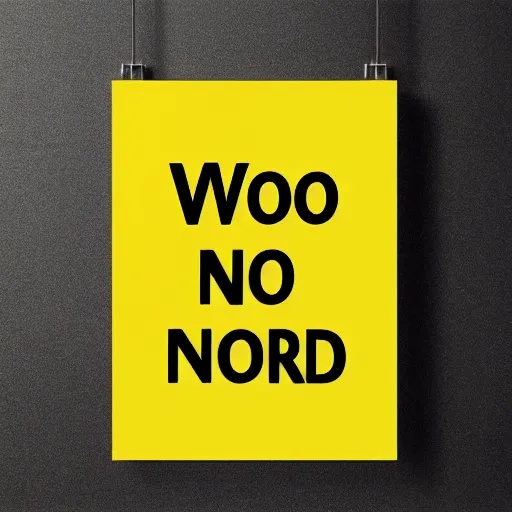 Prompt: the word no, printed large and bold on a yellow background