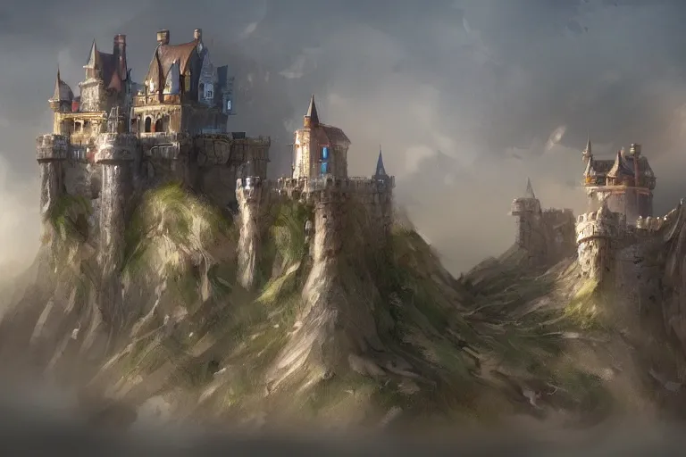 Image similar to the castle of the wind, concept art, artstation