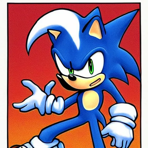 digital art of sonic the hedgehog, deviantart,, Stable Diffusion