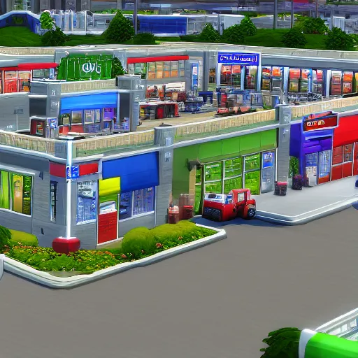 Prompt: Costco in sims 4