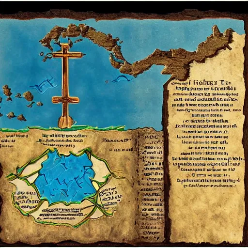 Image similar to treasure map of the holy grail