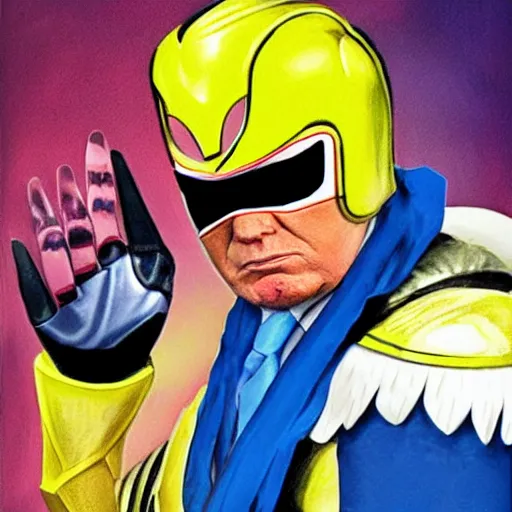 Image similar to donald trump as a power ranger, portrait