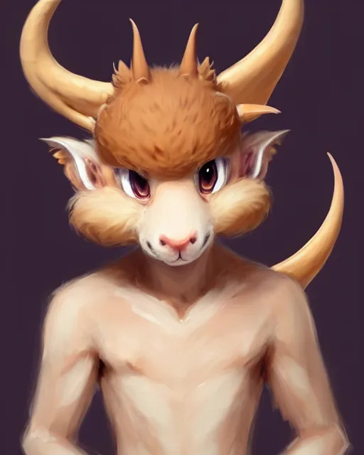 Prompt: character concept art of a cute young male anthropomorphic beige furry dragon | | cute - fine - face, pretty face, key visual, realistic shaded perfect face, fine details by stanley artgerm lau, wlop, rossdraws, james jean, andrei riabovitchev, marc simonetti, and sakimichan, trending on artstation