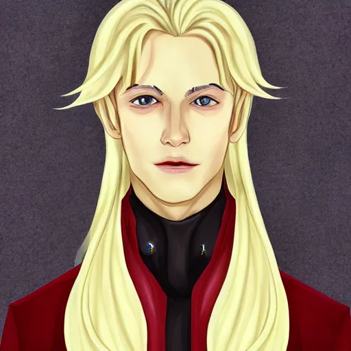 Image similar to portrait of a blond vampire prince by Phobs0