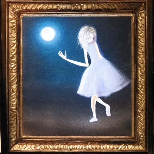 Prompt: a girl dancing in moonlight