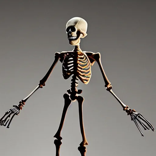 Image similar to a beautiful skeleton dancing