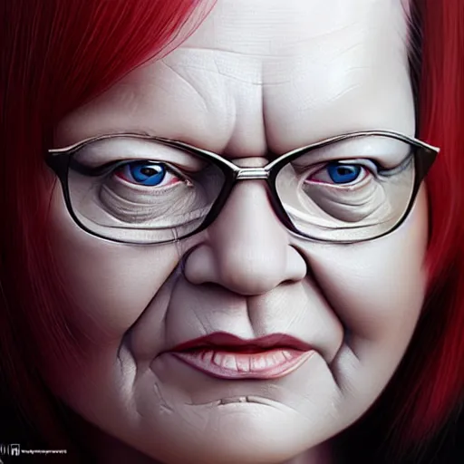 Prompt: a beautiful detailed 3 d matte portrait of tarja halonen, by artgerm, high details