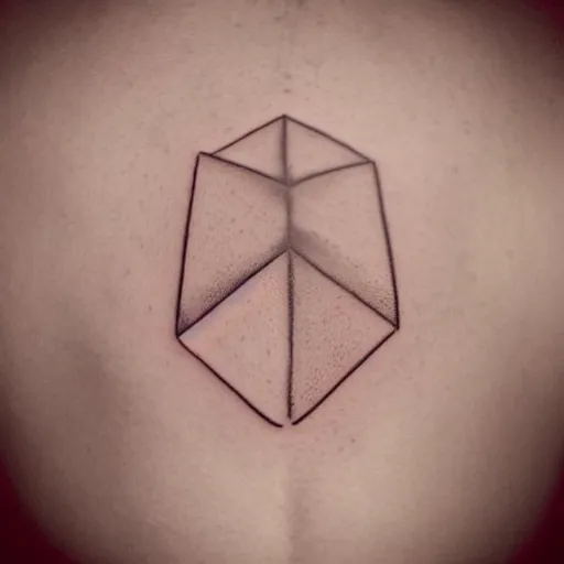 Image similar to “simplistic polygon Buizel tattoo, photography”