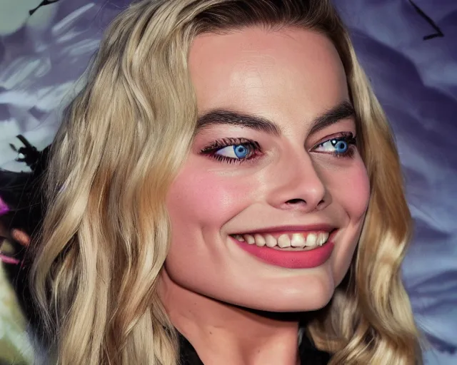 Image similar to led art of margot robbie, hyper detailed, award winning