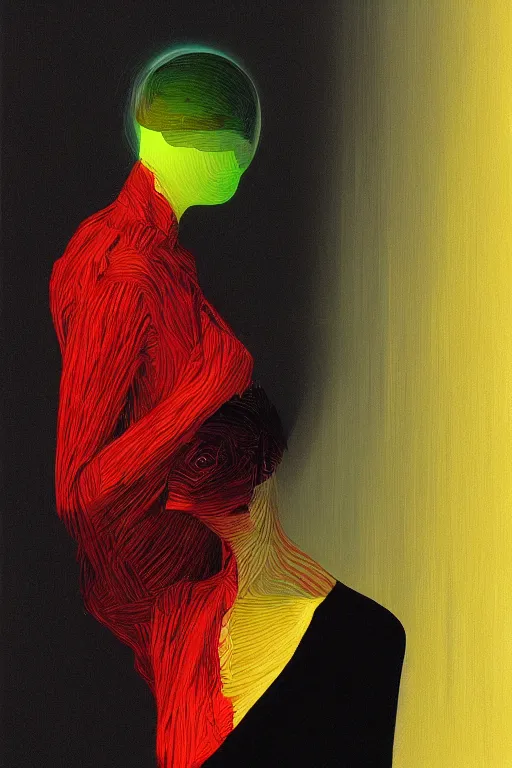 Image similar to woman wearing oculus and digital glitch head edward hopper and james gilleard, zdzislaw beksisnski, higly detailed